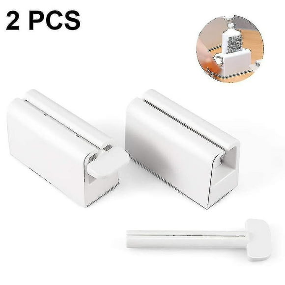 1 Pair Minimalist Toothpaste Tube Roller Squeezers Abs Plastic Silicone Pad Toothpaste
