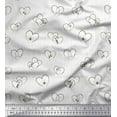thumbnail image 1 of Soimoi Brown Silk Fabric Fashion Accessories & Heart Printed Fabric 1 Yard 42 Inch Wide, 1 of 3