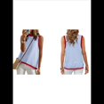 thumbnail image 3 of Camiseta Sin Mangas de Cuello Alto con Bloques de Color y Rayas Informales para Mujer, de Verano 2025, de Punto Holgado, de Corte Alto y Sin Mangas Como Se Muestra L, 3 of 6