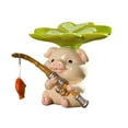 thumbnail image 2 of YOHAVEN Desktop Animal Fishing Resin Ornament Cute Cartoon Figurine Novelty Office Table Shelf Home Decoration Holiday Xmas Seasonal Present, 2 of 6