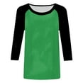 thumbnail image 6 of GEWSEY 3/4 Sleeve Tops for Women Workout Shirts Baseball Style Raglan Tshirts Casual Color Block Tees Comfy Steetwear (Green, 3XL), 6 of 6