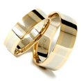 thumbnail image 2 of Pompeii3 8/6mm Plain 14K Two Tone Wedding Band Set, 2 of 5