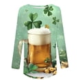thumbnail image 4 of Moxiu St Patricks Day Shirt Women Long Sleeve Lucky Funny Tshirts Clover Irish Shamrock Graphic Tees Blouse Tops Tunics for Women to Wear with Leggings 2025 Multicolor,XXXL, 4 of 5