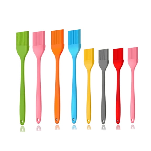 8-Pack Silicone Basting Brushes Food Grade One-Piece Pastry Brushes for Baking, BBQ, Cooking, Basting Sauce, Oil (4 Large & 4 Small)