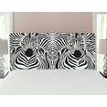 thumbnail image 1 of Zebra Print Headboard, Illustration Pattern Zebras Skins Background Blended over Zebra Body Heads, Upholstered Decorative Metal Bed Headboard with Memory Foam, Full Size, Black White, by Ambesonne, 1 of 4