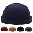 thumbnail image 2 of Women Men Beanie Hat Round Solid Color Adjustable No Brim Breathable Decorative Hip Hop Street Dancer Skullcap Headwear, 2 of 7