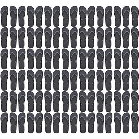 

Wholesale Flip Flops 48 Pairs White Black Men Women Kids Wedding Beach Pool Party Bulk Pack Slippers (Black)
