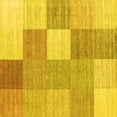 thumbnail image 1 of Ahgly Company Indoor Square Checkered Yellow Modern Area Rugs, 8' Square, 1 of 4