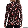 thumbnail image 2 of Xoenoiee Christmas Candy Bow Star Print Womens V Neck Golf Polo Shirts Long Sleeve Sport Shirt Workout Tops Xmas Polo Shirts Business Casual Tops Collared Slim Fit Blouses Pullover, Size 2XL, 2 of 7