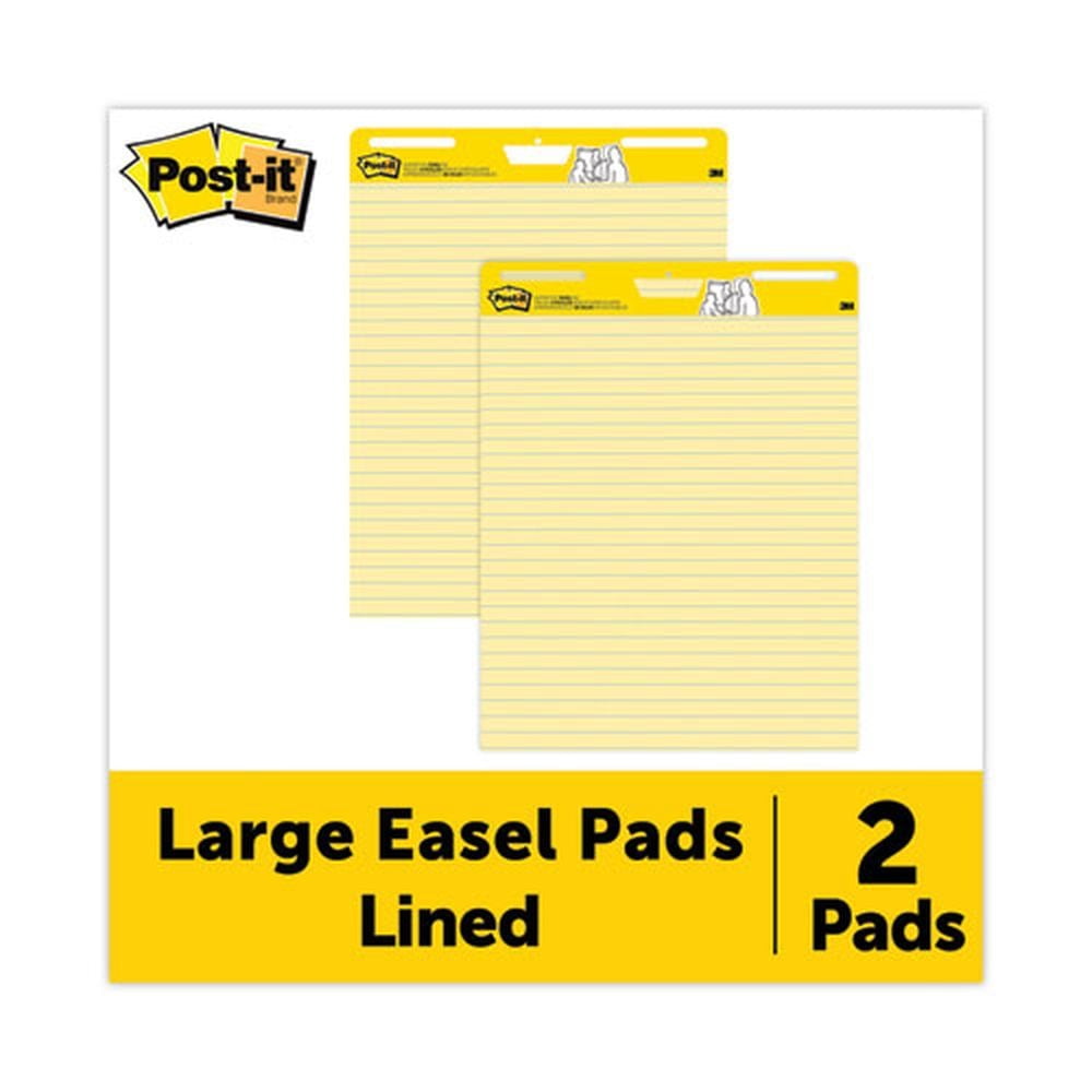 Post-it Easel Pads Super Sticky 561 25 X 30 Ruled Self Stick Easel Pads - Yellow (30 Sheets/Pad, 2 Pads/Carton)
