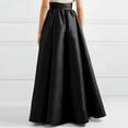 thumbnail image 3 of High Waist Skirt For Women Taffeta Black Long Maxi Skirt With One Pocket, 3 of 5