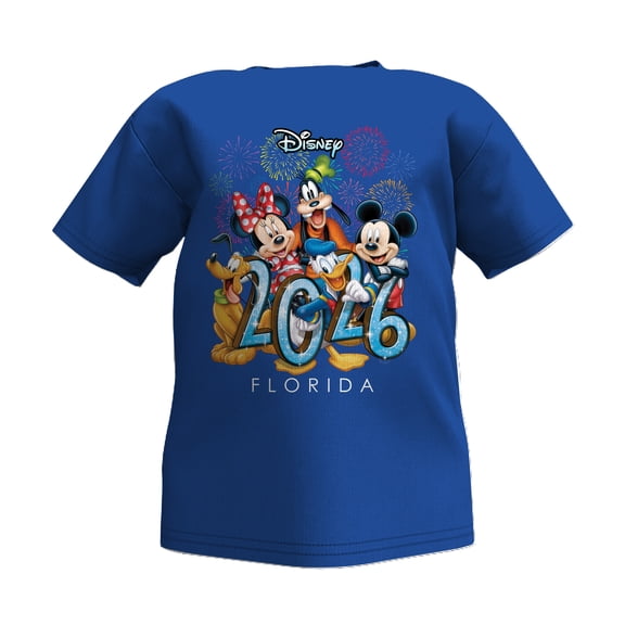 Disney Mickey & Friends 2026 Florida Royal Toddler Tee Shirt, 2T-4T (Unisex)