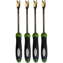 Garden Guru Dandelion Weeder Tool with 2-Pronged Tip and Ergonomic Handle, Stainless Steel Weed Puller for Gardening, Rust Resistant Hand Weeder Tool (4 Pack)