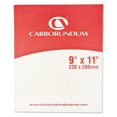 Carborundum Aluminum Oxide Resin Cloth Sheets, Aluminum Oxide Cloth, P180 | 1 Pack of 50 Each