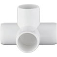 thumbnail image 3 of 4 Way PVC Fittings 3/4 Inch[12 Pack ], Furniture Grade Pipe Connector PVC Elbow Fittings, 4 Way Side Outlet Tee Fittings for All DIY PVC Structure and Frames Building Furniture, 3 of 5