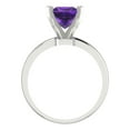 thumbnail image 4 of 2 ctw Solitaire Anniversary Ring for Women | Princess Cut Natural Amethyst | Hyperallergenic Solid 14K White Gold, 4 of 5