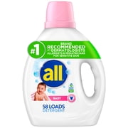 (6 pack) all Baby Liquid Laundry Detergent, Hypoallergenic, Gentle on Sensitive Skin, 73 oz, 58 Loads