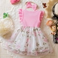 thumbnail image 4 of ITSAME Baby Girls Tutu Dress, Flutter Ruffle Crewneck Cute Bow Summer Fashion Puffy Tulle Princess Dress Pink 12-18M, 4 of 6