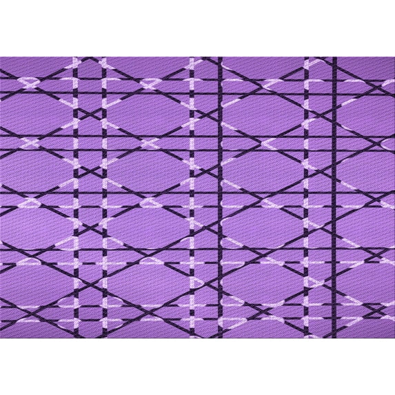 Ahgly Company Indoor Rectangle Patterned Heliotrope Purple Area Rugs, 7' x 9'