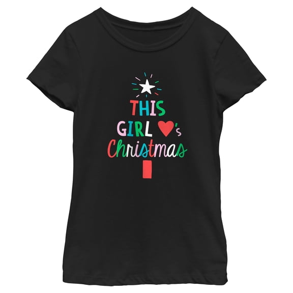 Girl's Lost Gods This Girl Loves Christmas  Graphic Tee Black Small