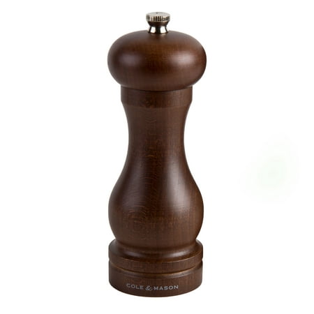Cole & Mason Forest Capstan Wood Pepper Grinder - Wooden Mill With Precision Mechanism  Brown 6.5