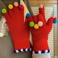 thumbnail image 1 of Suxmy Gants pour Temps Froid, Gants d'Hiver Gants Écran Hiver Impression Fleur de Neige Garde au Chaud pour Femmes et Hommes Gants pour Femmes, Gants de Cyclisme Rouges, 1 of 4