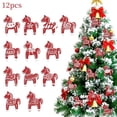 thumbnail image 1 of 12pcs Creative Christmas Carousel Ornament With Red Floral Pattern, Christmas Decoration, 1 of 8