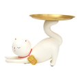 thumbnail image 2 of simhoa Chinese Cat Statue with Storage Tray Chinese Cat Decor for Desk Home Bedroom, 2 of 8