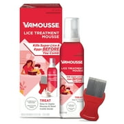 Vamousse Lice Treatment Mousse for Kids & Adults, Kills Super Lice & Eggs in 1 Treatment, 6 oz