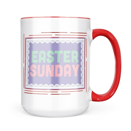 

Neonblond Easter Sunday Spring Colors Doily Border Mug gift for Coffee Tea lovers