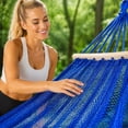 thumbnail image 5 of Portable Outdoor Ice Silk Mesh Hammock 100x51 Inches with Straps and Bag Anti-Flip Camping Swing Red, 5 of 5