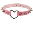 thumbnail image 1 of Collar de Mujer colgante regalo novedad Punk corazón remache gótico Collar rosa negro Punk Rock gótico Collar Mujer Hombre Steampunk, 1 of 4