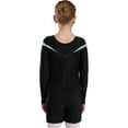 thumbnail image 6 of iiniim Girls Rhinestones Long Sleeve Gymnastics Leotards with Athletic Shorts Set Biketard Dancewear Light Green 10, 6 of 7
