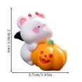 thumbnail image 2 of Halloween Mini Figurine, Cute White Bear with Pumpkin, 1 Piece Miniature, Resin Decorative Accessory for Halloween Micro Landscape DIY Blind Bag Party Desktop Fairy Garden Decoration, 2 of 5