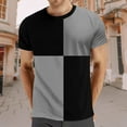 thumbnail image 2 of White T Shirts for Men Men Pure Color O Neck Splicing Short Sleeve Shirt Top T Shirt Yarn Mens Shirts Tall Sizes Big And Tall Mens Tee Anime Sports for Gray L, 2 of 4