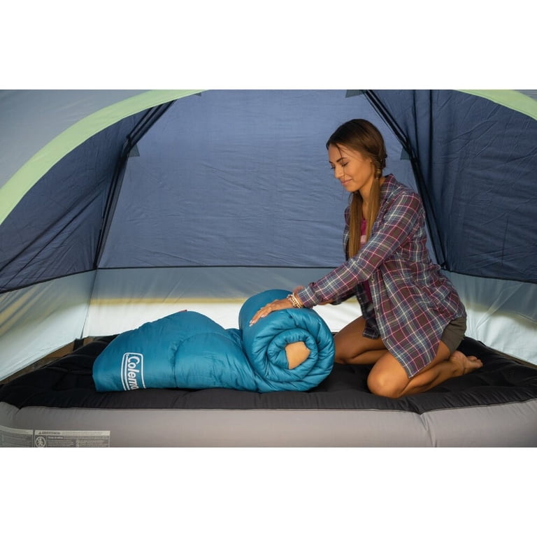 Sac De Couchage Coleman Brazos Pour Temps Froid (30°F) - Sans PFAS, 75x33 Pouces, Bleu