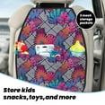 thumbnail image 5 of Pofeuu Tropical Leaves Print 2 Pack PU Leather Kick Mat Back Seat Protector, Universal Car Seat Back Organizer, Waterproof Backseat Protector For Most Car, 5 of 8