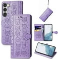 thumbnail image 2 of for Samsung Galaxy S23 Wallet Case, Cute Cat Dog Cartoon Style with Card Slots Holder PU Leather Flip Phone Cover Case for Samsung Galaxy S23 MG Purple, 2 of 18