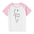 thumbnail image 1 of RXIRUCGD 2025 Vêtements d'Été pour Enfants Tout-Petits Garçons Filles Mode Mignon Col Rond Imprimé Manches Courtes Haut, 1 of 7