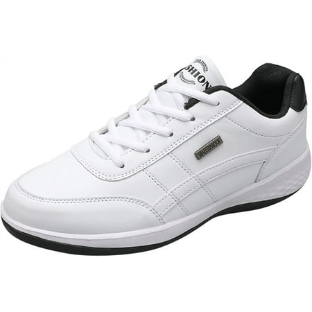 Men|Running Shoes with Memory Foam Men Wedge Heel Soft Sole Soft Sole Round Toe Breathable Running Western Shoes Fashion Men Running Shoes for Men Work Shopping Travel (White  8.5)