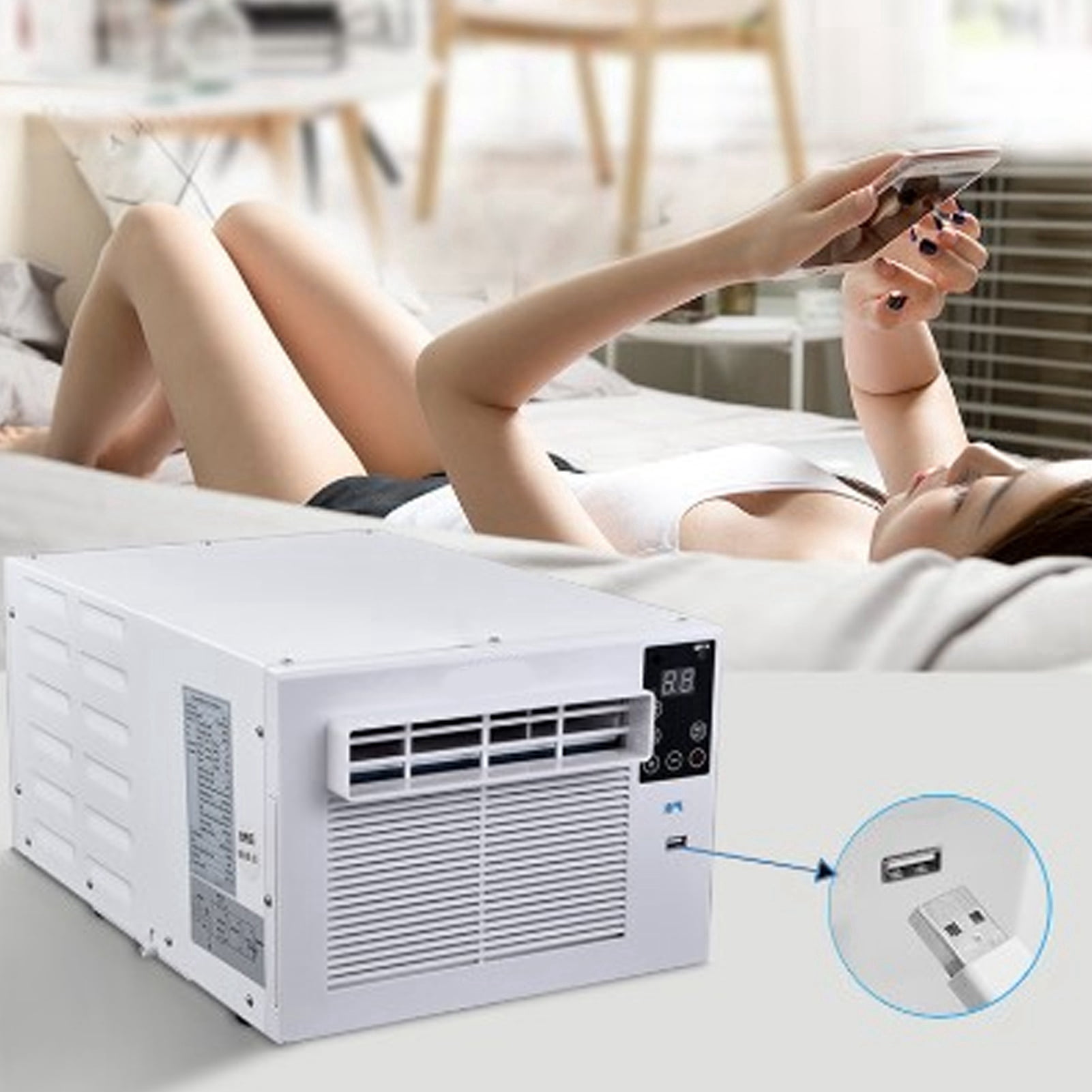 Air Conditioner Portable, 280W Electric Fast Cooling Personal Room Cooler  for Bedroom, Dorm, Office, Living Room, Apartment, Compact Freestanding