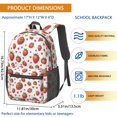 thumbnail image 3 of Strawberry and Heart White Pattern 17" Waterproof Oxford School Backpacks for Teens, S-Shape Padded Straps, for School, Travel, Hiking, Camping, 3 of 5