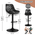 thumbnail image 5 of Waleaf Modern Bar Stools with Back Set of 2, PU Leather Adjustable Swivel Counter Stools for Kitchen Island, 5 of 7