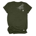 thumbnail image 4 of Landzoo Halloween Women'S T-Shirt Spider Web Minimal Print Short Sleeve Round Neck Tops Party Casual Women Tees Size L Army Green, 4 of 5