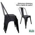 thumbnail image 4 of Set De 2 Sillas Tolix Metálicas Vintage Para Comedor Restaurante Exterior Interior negro, 4 of 9