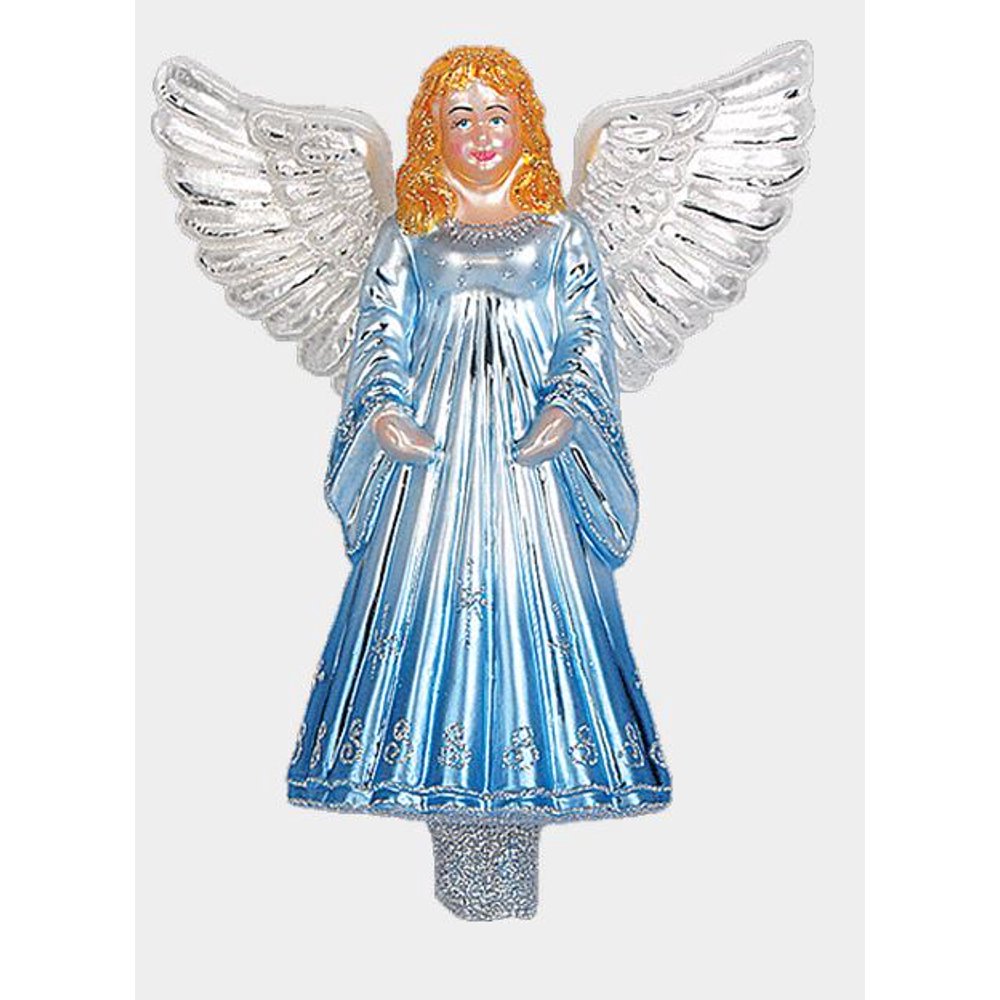 Blue Angel Polish Mouth Blown Glass Christmas Tree Topper