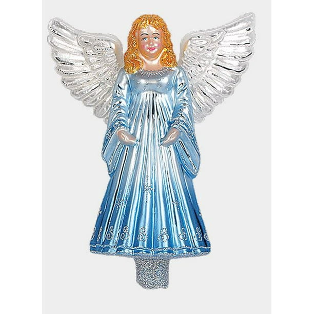 Blue Angel Polish Mouth Blown Glass Christmas Tree Topper