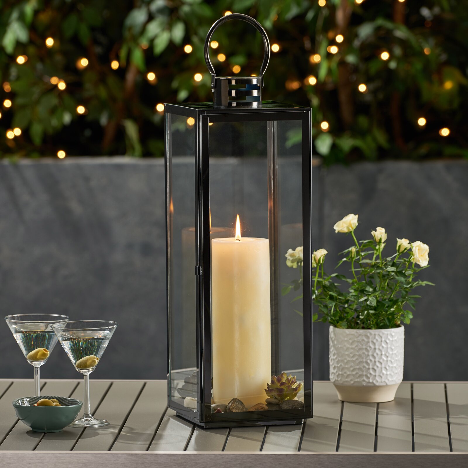 Ashley Modern Stainless Steel Outdoor Lantern