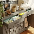 thumbnail image 6 of Walsport Sideboard Cabinet with Drawers, 47" W Sideboard Buffet Storage Cabinet with Storage for Kitchen, Farmhouse Coffee Bar Cabinets with Shlves and Doors for Dining Room, Hallway (Grey), 6 of 7