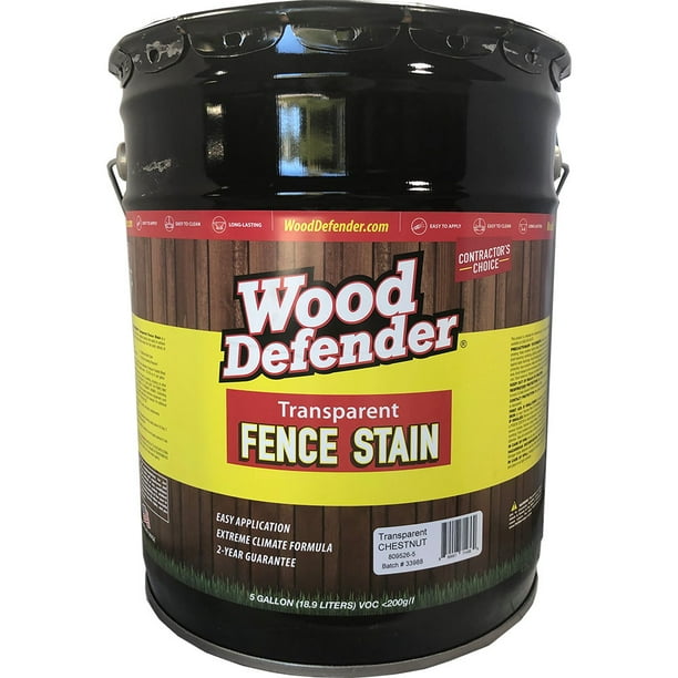 Wood Defender Transparent Fence Stain CHESTNUT 5gal - Walmart.com ...